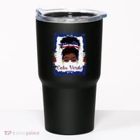 Messy Bun Cape Verdean Cabo Verde Flag Woman Girl Tumbler thumb 0