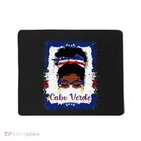 Messy Bun Cape Verdean Cabo Verde Flag Woman Girl Mousepad thumb 0