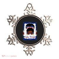 Messy Bun Cape Verdean Cabo Verde Flag Woman Girl Ornament thumb 0