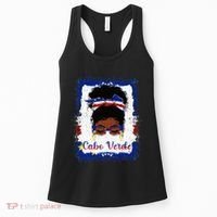 Messy Bun Cape Verdean Cabo Verde Flag Woman Girl Women's Tank Top thumb 0