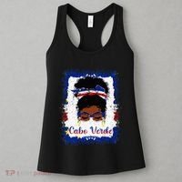 Messy Bun Cape Verdean Cabo Verde Flag Woman Girl Women's Tank Top thumb 3
