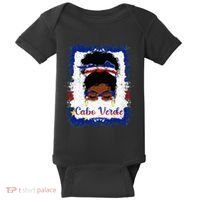 Messy Bun Cape Verdean Cabo Verde Flag Woman Girl Baby Bodysuit thumb 0