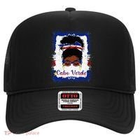 Messy Bun Cape Verdean Cabo Verde Flag Woman Girl Hat thumb 0