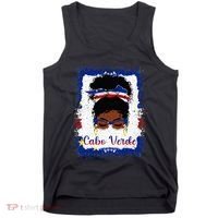 Messy Bun Cape Verdean Cabo Verde Flag Woman Girl Tank Top thumb 0