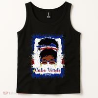 Messy Bun Cape Verdean Cabo Verde Flag Woman Girl Tank Top thumb 2