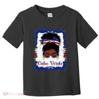 Messy Bun Cape Verdean Cabo Verde Flag Woman Girl Toddler T-Shirt thumb 0