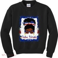 Messy Bun Cape Verdean Cabo Verde Flag Woman Girl Kids Sweatshirt thumb 0