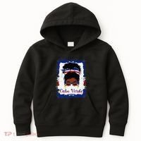Messy Bun Cape Verdean Cabo Verde Flag Woman Girl Kids Hoodie thumb 0