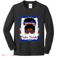 Messy Bun Cape Verdean Cabo Verde Flag Woman Girl Kids Long Sleeve Shirt thumb 0