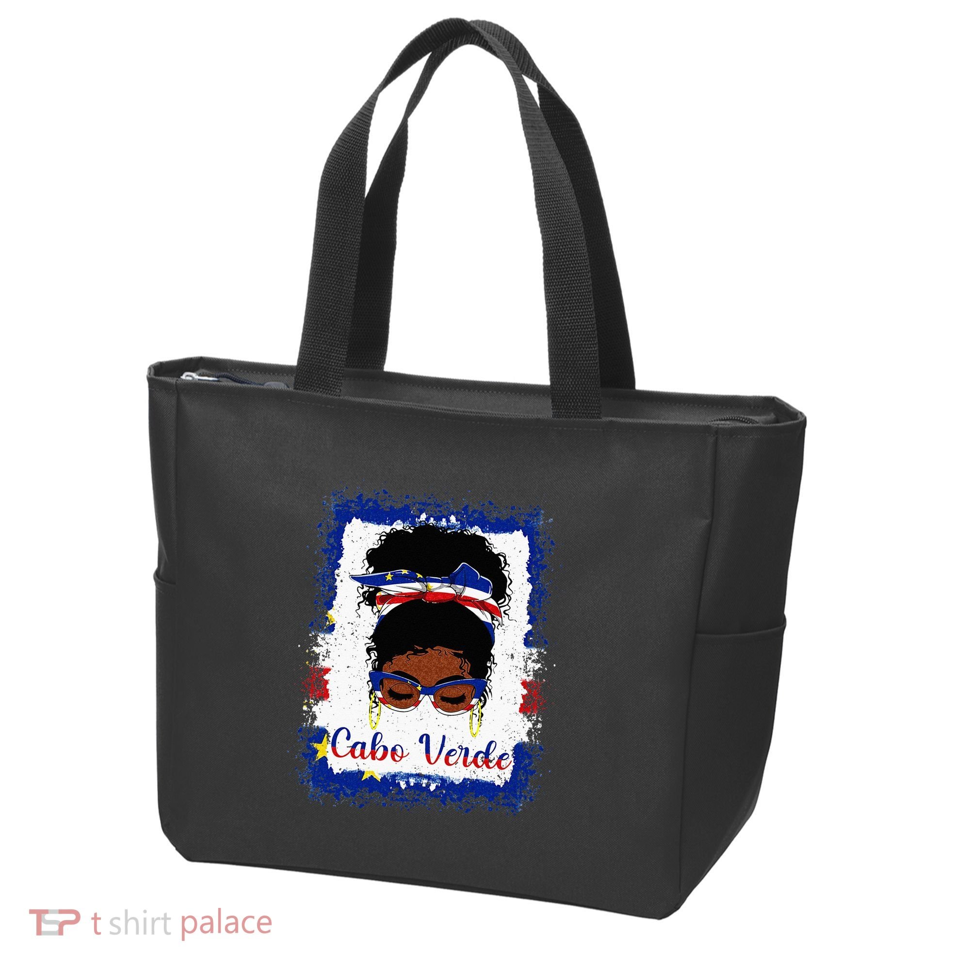 Messy Bun Cape Verdean Cabo Verde Flag Woman Girl Tote Bag