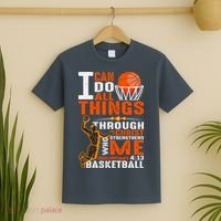 Motivational Basketball Christianity Quote Christian Basketball Bible Verse T-Shirt thumb 2