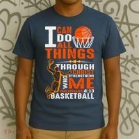 Motivational Basketball Christianity Quote Christian Basketball Bible Verse T-Shirt thumb 3
