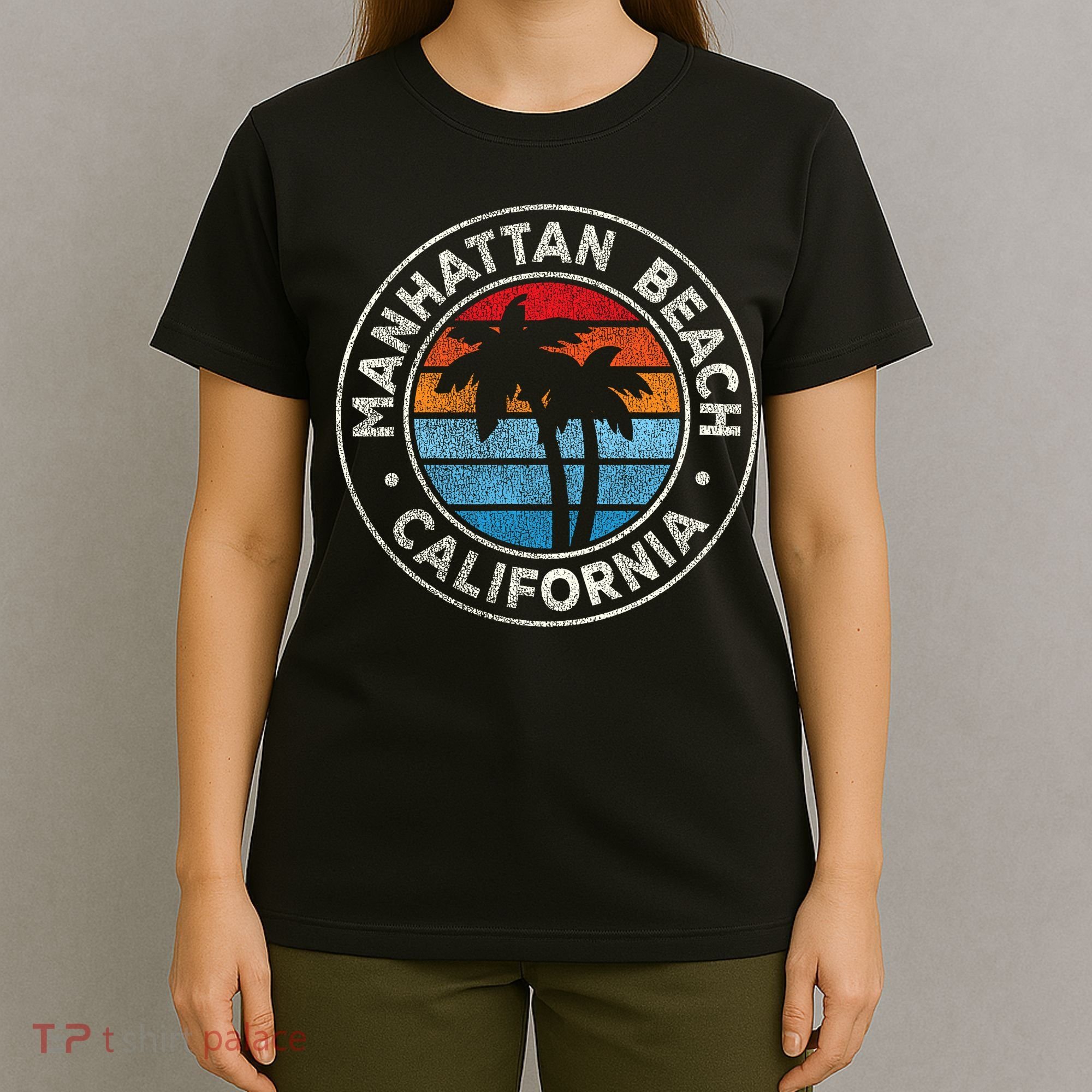 Manhattan Beach California Ca Vintage Graphic Retro 70s T-Shirt