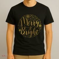 Merry & Bright Christmas Patterns T-Shirt thumb 3