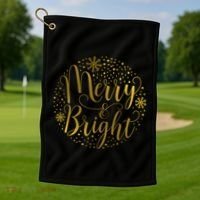 Merry & Bright Christmas Patterns Golf Towel thumb 1