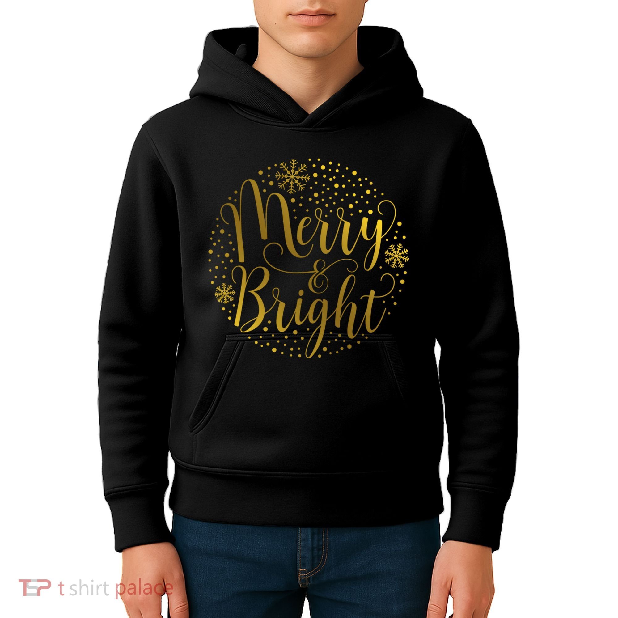 Merry & Bright Christmas Patterns Kids Hoodie