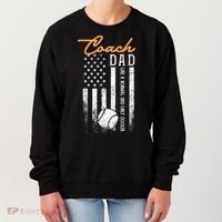 Mens Baseball Coach Dad Like A Normal Dad Only Cooler USA Flag Women's Sweatshirt thumb 0