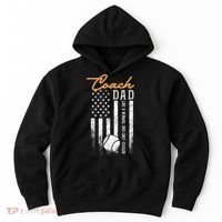 Mens Baseball Coach Dad Like A Normal Dad Only Cooler USA Flag Hoodie thumb 0