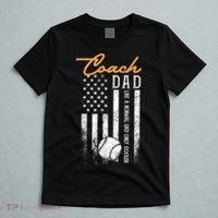 Mens Baseball Coach Dad Like A Normal Dad Only Cooler USA Flag T-Shirt thumb 5