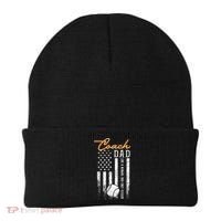 Mens Baseball Coach Dad Like A Normal Dad Only Cooler USA Flag Beanie thumb 0