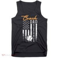 Mens Baseball Coach Dad Like A Normal Dad Only Cooler USA Flag Tank Top thumb 0