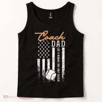 Mens Baseball Coach Dad Like A Normal Dad Only Cooler USA Flag Tank Top thumb 2
