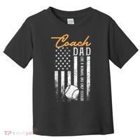 Mens Baseball Coach Dad Like A Normal Dad Only Cooler USA Flag Toddler T-Shirt thumb 0