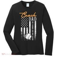 Mens Baseball Coach Dad Like A Normal Dad Only Cooler USA Flag Women's Long Sleeve Shirt thumb 0