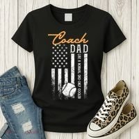Mens Baseball Coach Dad Like A Normal Dad Only Cooler USA Flag Women's T-Shirt thumb 3