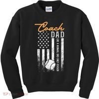 Mens Baseball Coach Dad Like A Normal Dad Only Cooler USA Flag Kids Sweatshirt thumb 0