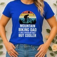 Mountain Biking Dad Like A Regular Dad But Cooler Gift Women's T-Shirt thumb 2