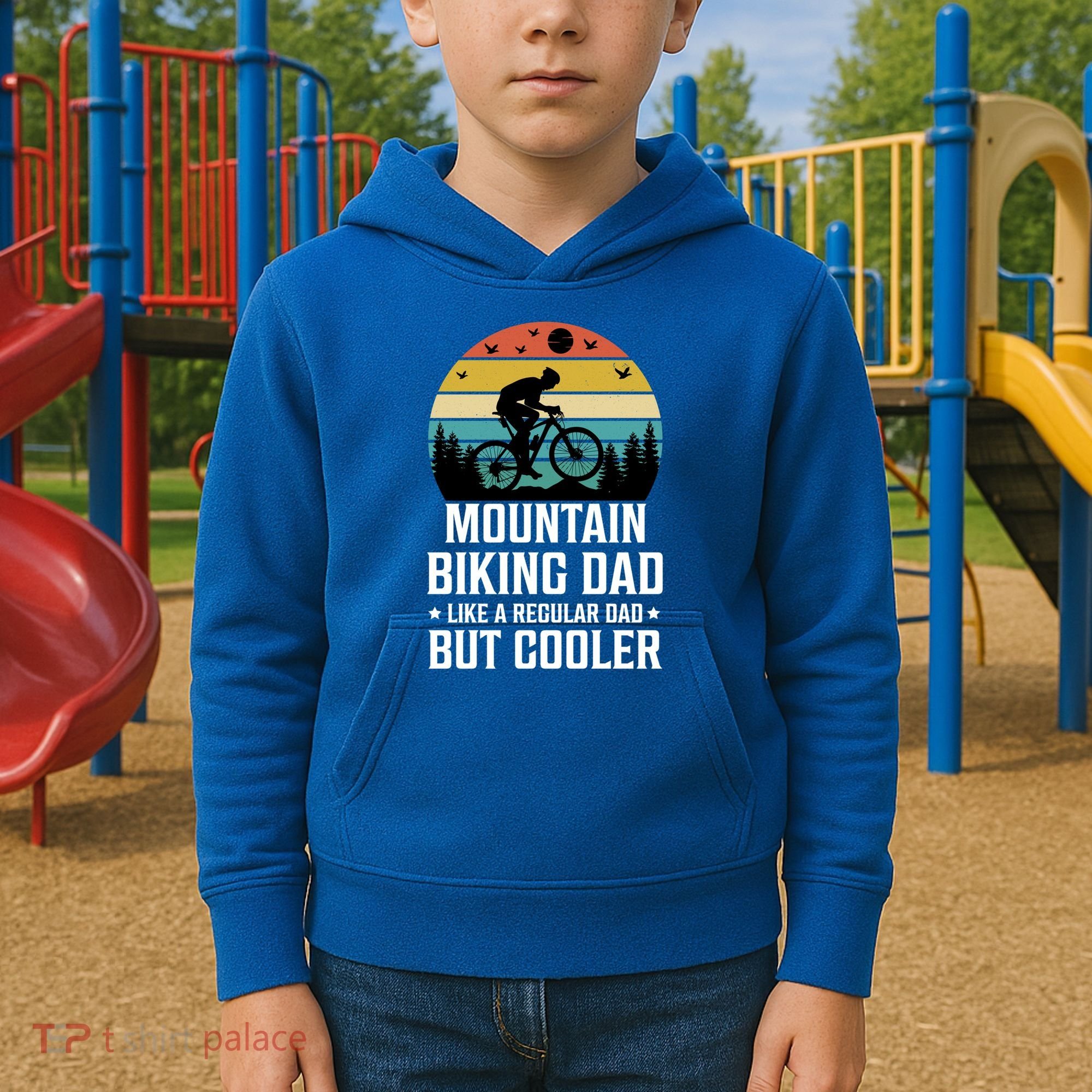 Mountain Biking Dad Like A Regular Dad But Cooler Gift Kids Hoodie