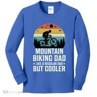 Mountain Biking Dad Like A Regular Dad But Cooler Gift Kids Long Sleeve Shirt thumb 0