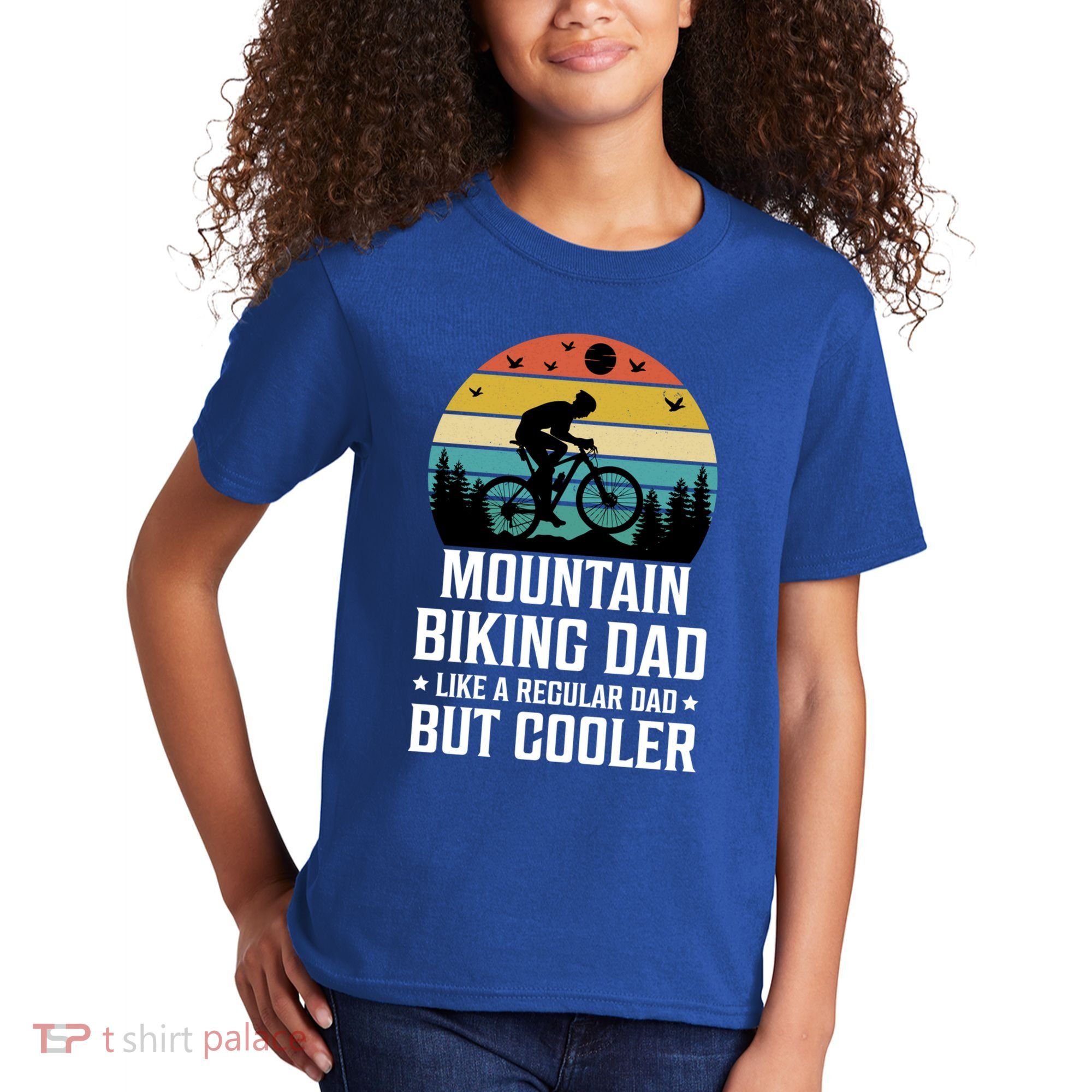 Mountain Biking Dad Like A Regular Dad But Cooler Gift Kids T-Shirt