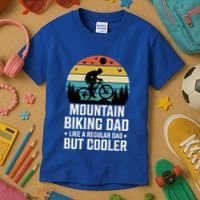Mountain Biking Dad Like A Regular Dad But Cooler Gift Kids T-Shirt thumb 3
