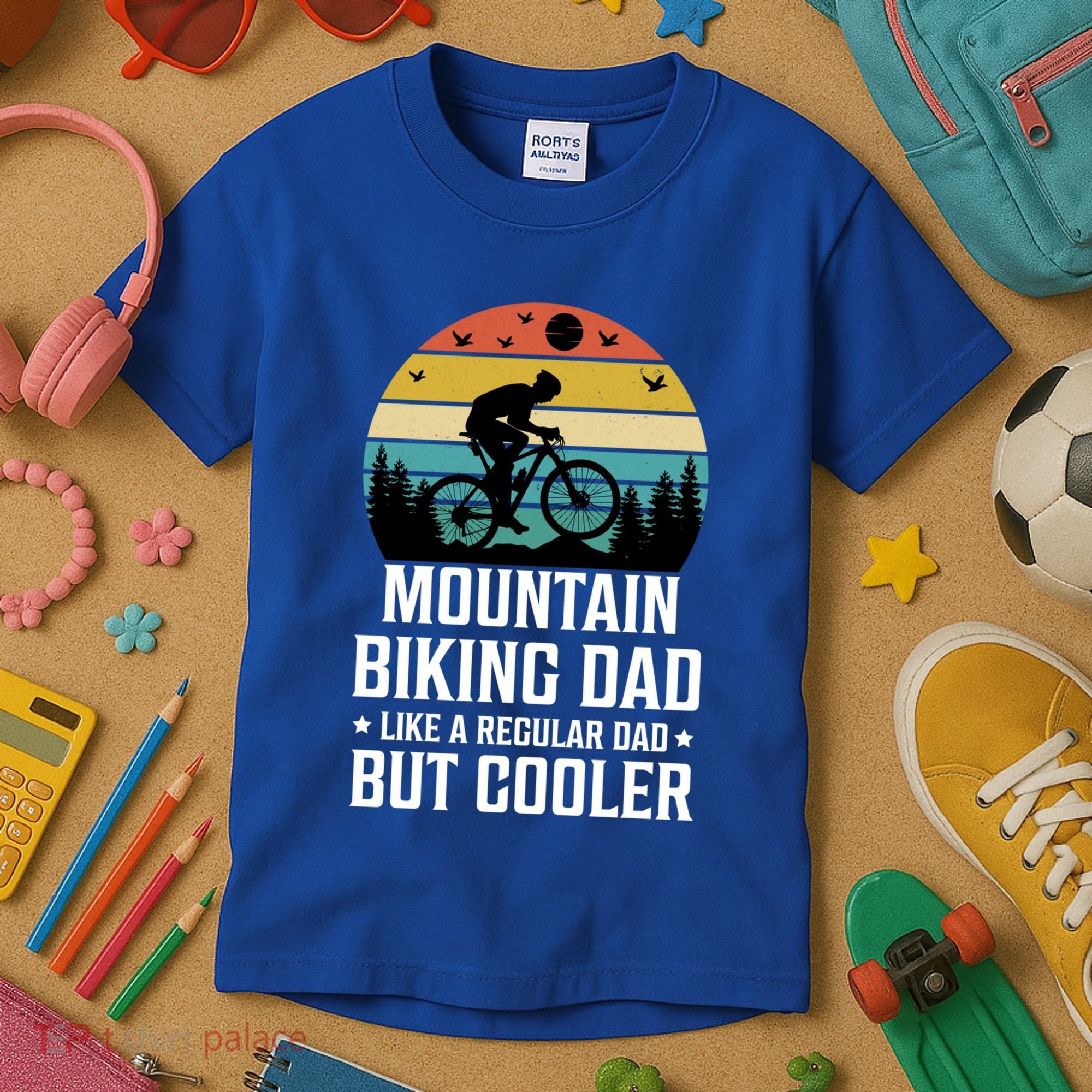 Mountain Biking Dad Like A Regular Dad But Cooler Gift Kids T-Shirt