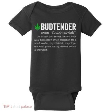 Marijuana Budtender Definition Funny 420 Cannabis Baby Bodysuit