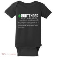Marijuana Budtender Definition Funny 420 Cannabis Baby Bodysuit thumb 0