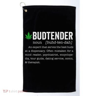 Marijuana Budtender Definition Funny 420 Cannabis Golf Towel