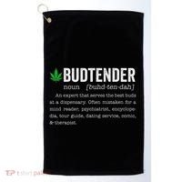 Marijuana Budtender Definition Funny 420 Cannabis Golf Towel thumb 0