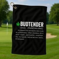Marijuana Budtender Definition Funny 420 Cannabis Golf Towel thumb 1