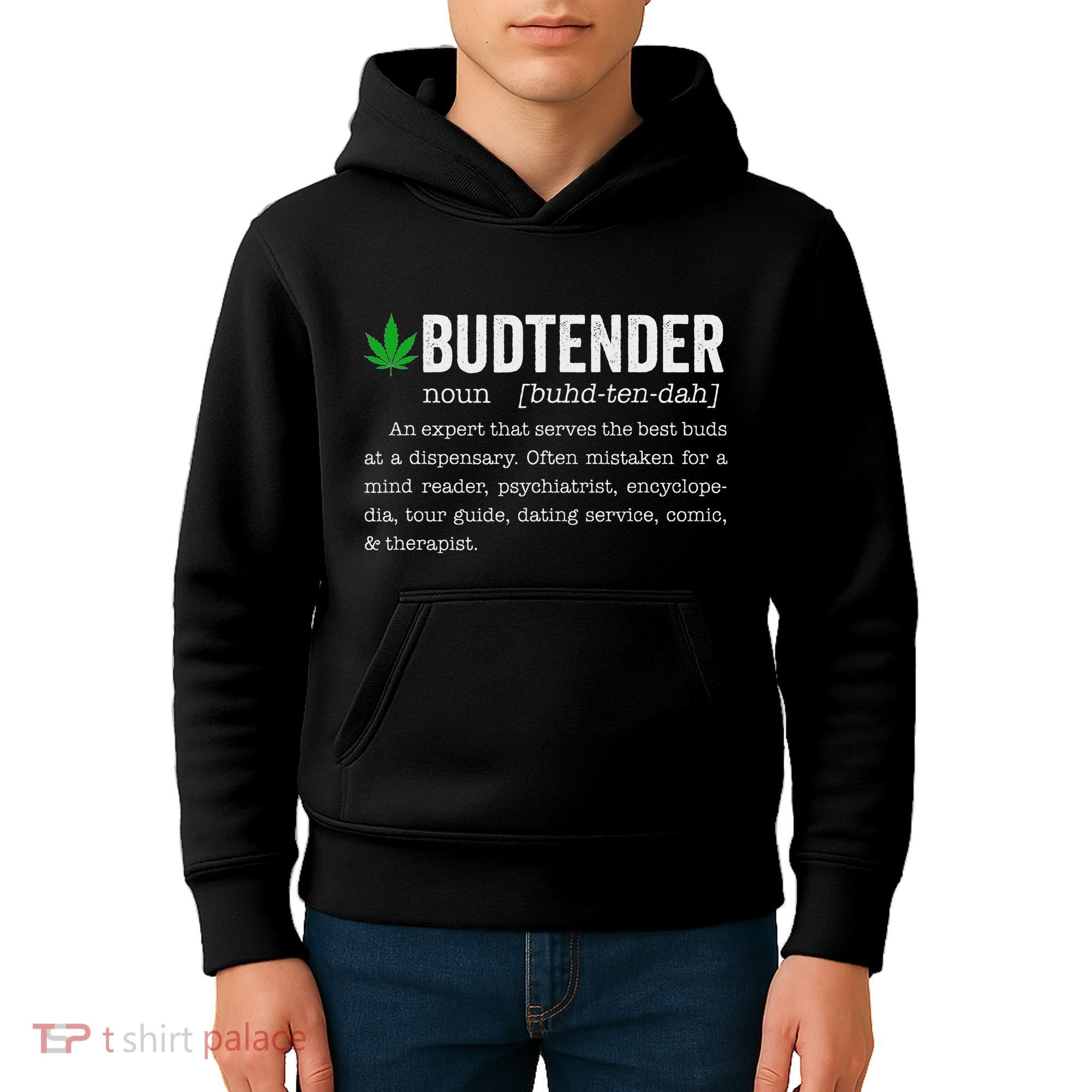 Marijuana Budtender Definition Funny 420 Cannabis Kids Hoodie