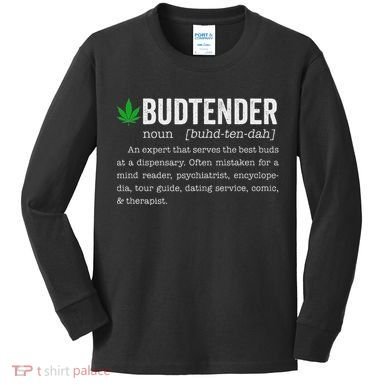 Marijuana Budtender Definition Funny 420 Cannabis Kids Long Sleeve Shirt
