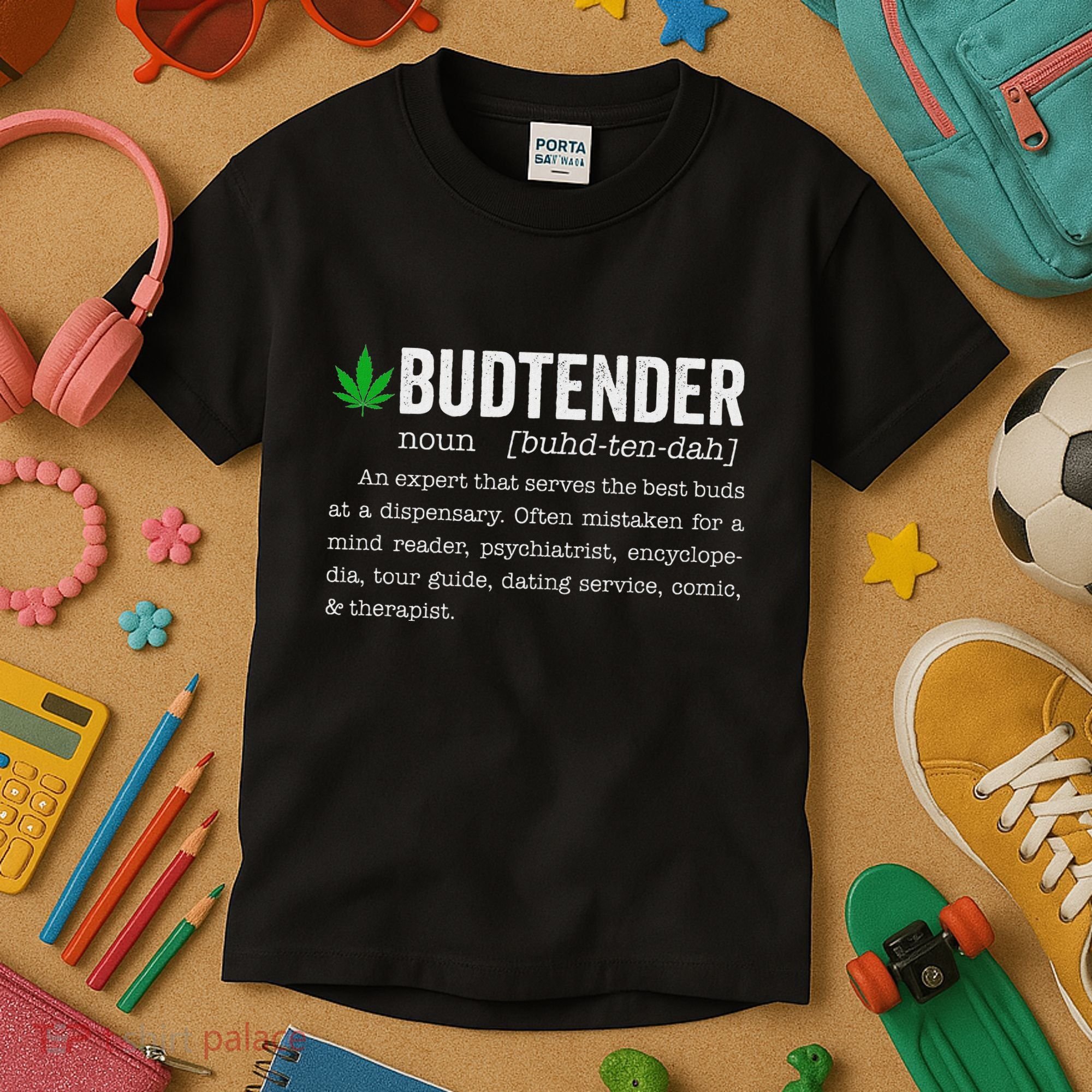 Marijuana Budtender Definition Funny 420 Cannabis Kids T-Shirt