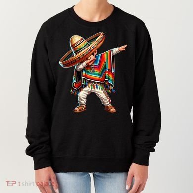 Mexican Boy Dabbing Poncho Cinco De Mayo T Women's Sweatshirt