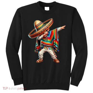 Mexican Boy Dabbing Poncho Cinco De Mayo T Sweatshirt