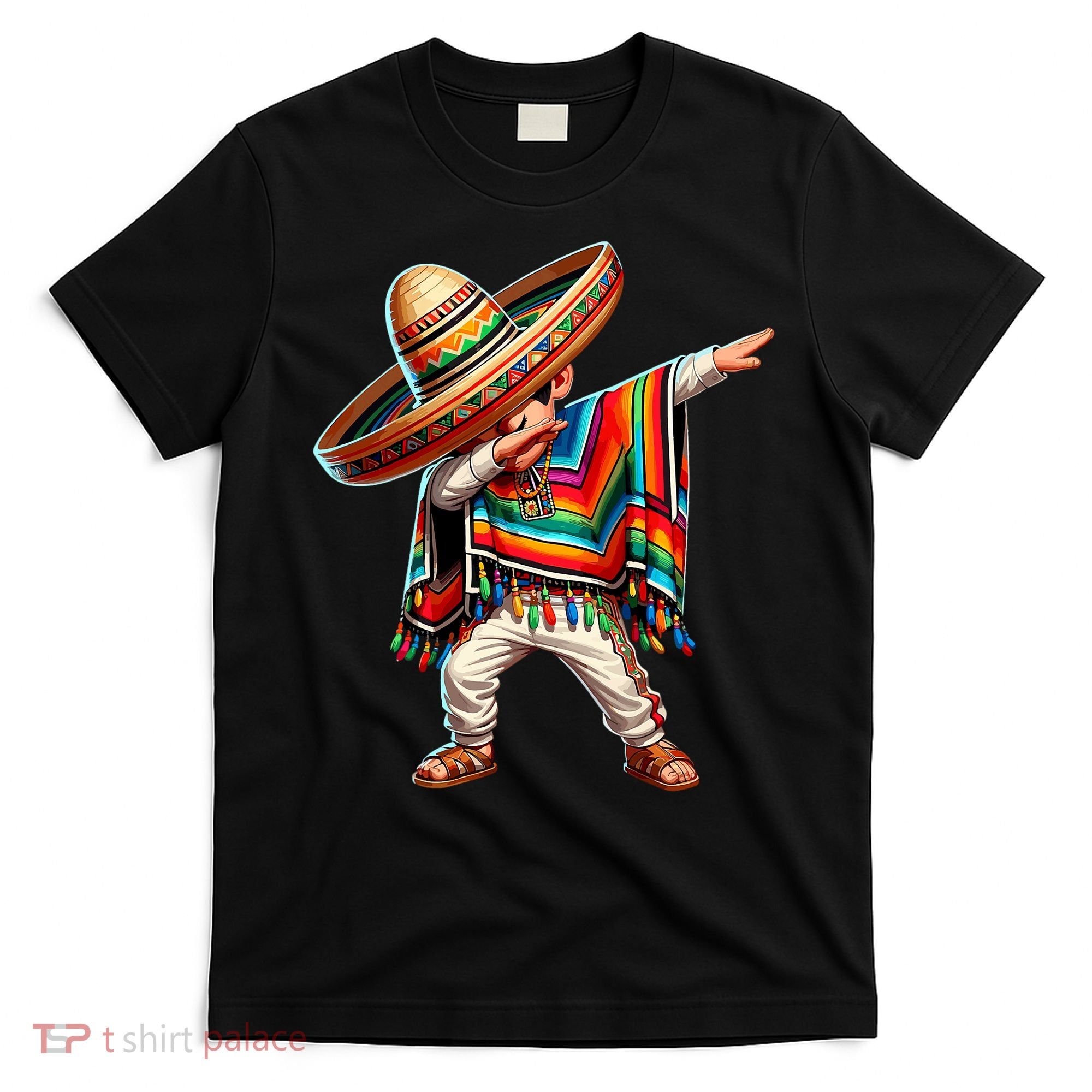 Mexican Boy Dabbing Poncho Cinco De Mayo T T-Shirt