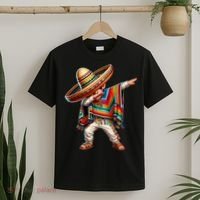 Mexican Boy Dabbing Poncho Cinco De Mayo T T-Shirt thumb 2