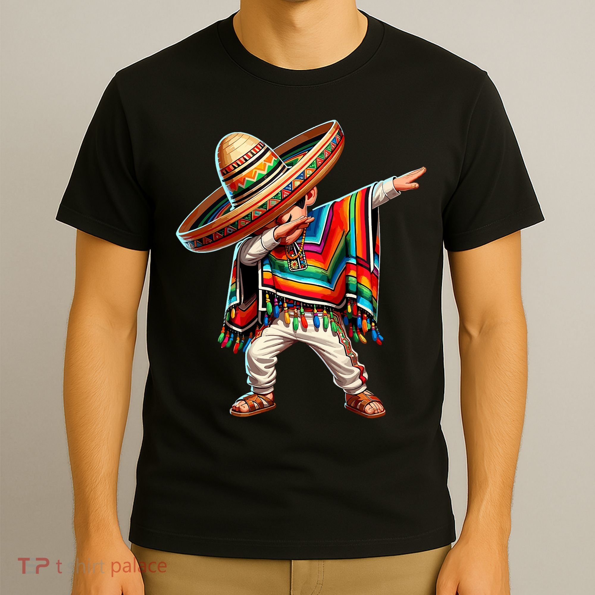 Mexican Boy Dabbing Poncho Cinco De Mayo T T-Shirt