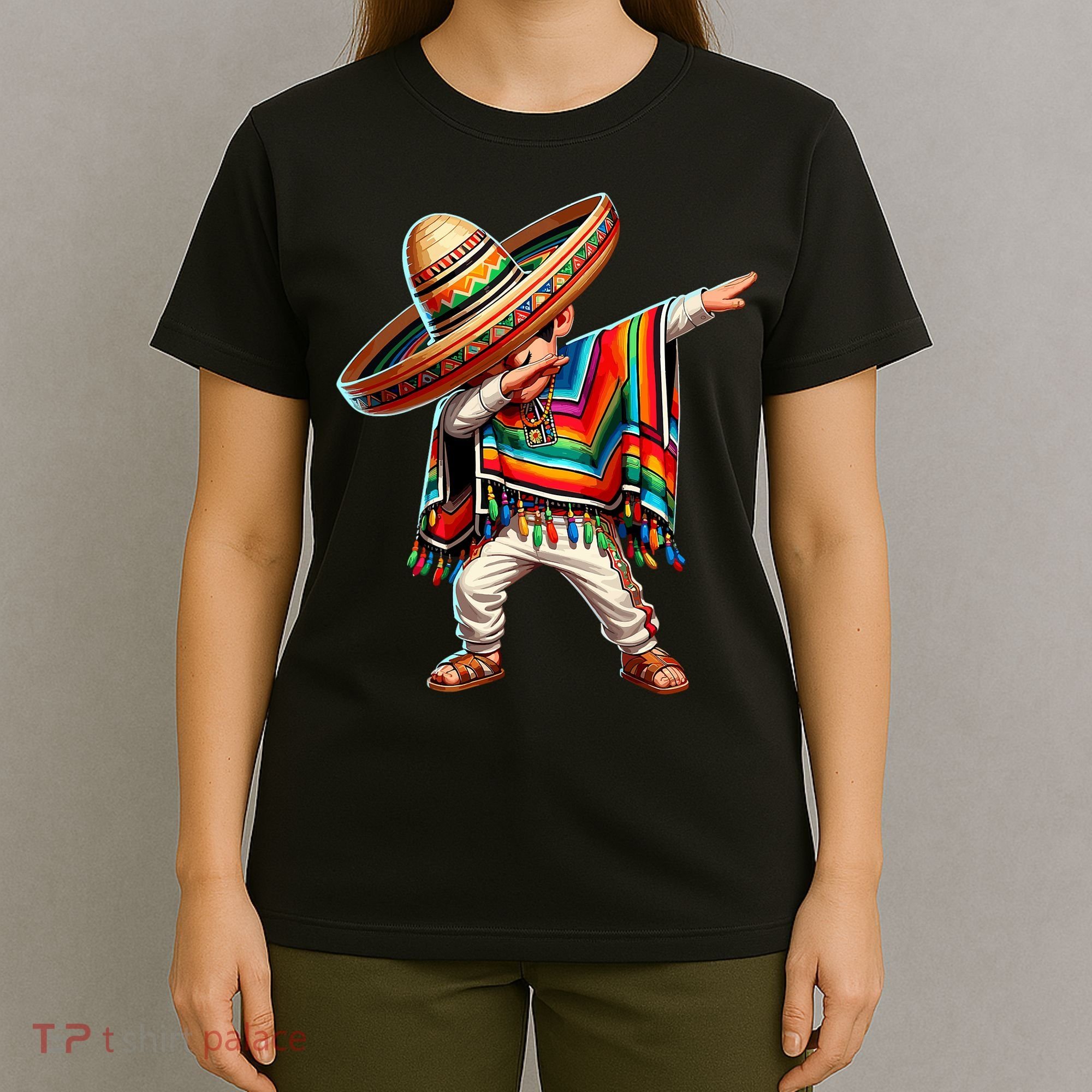 Mexican Boy Dabbing Poncho Cinco De Mayo T T-Shirt